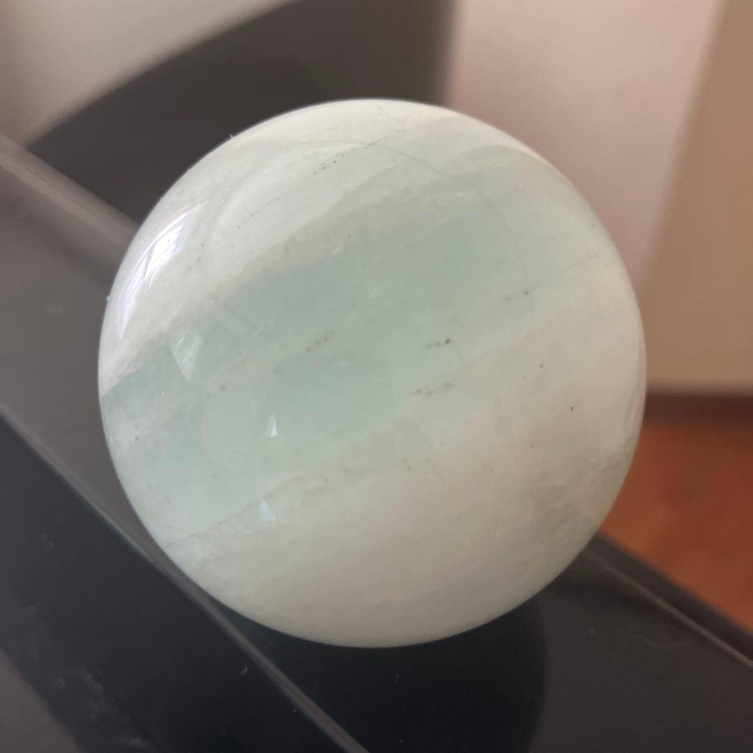 大！アクアマリン　スフィア　天然石置物　C186