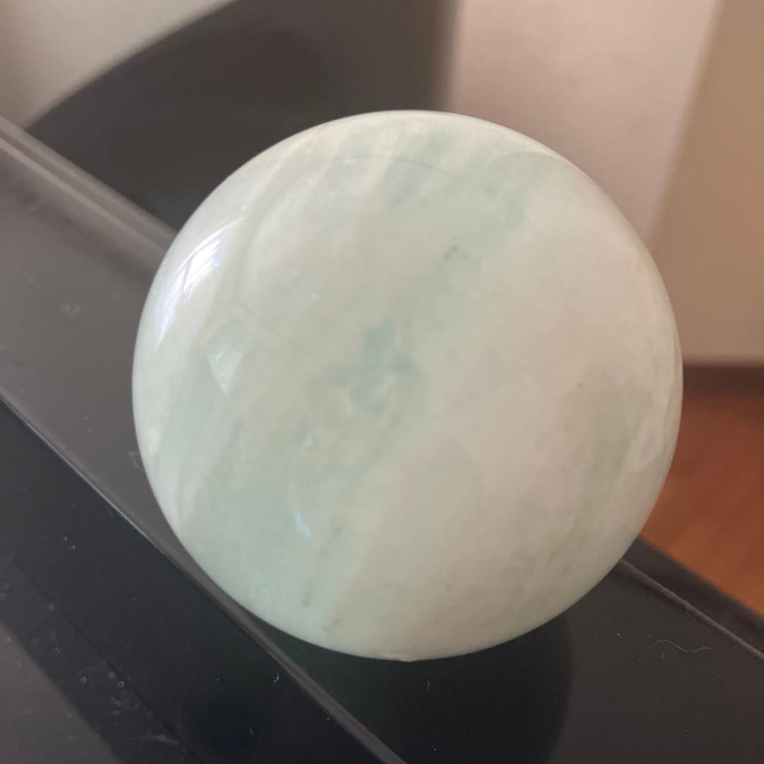 大！アクアマリン　スフィア　天然石置物　C186
