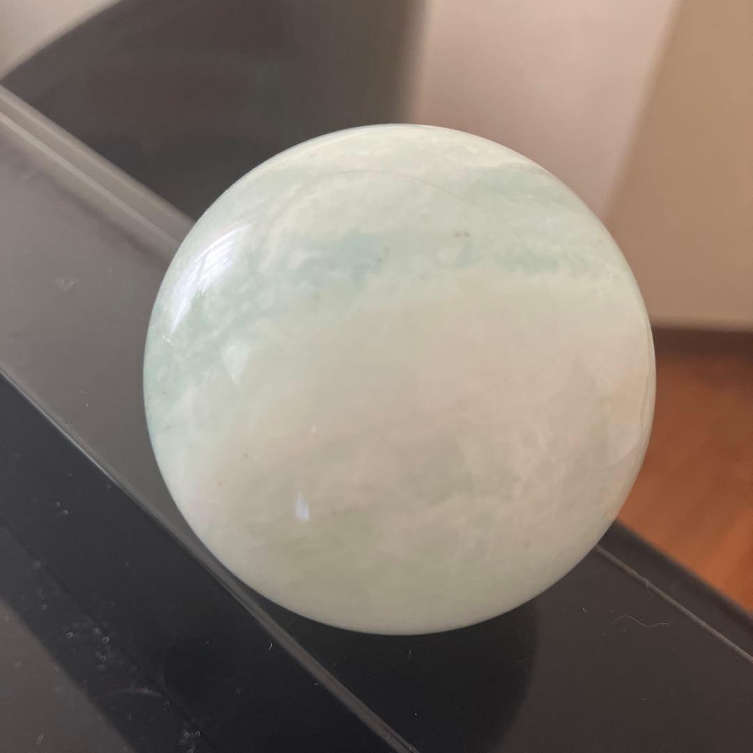 大！アクアマリン　スフィア　天然石置物　C186