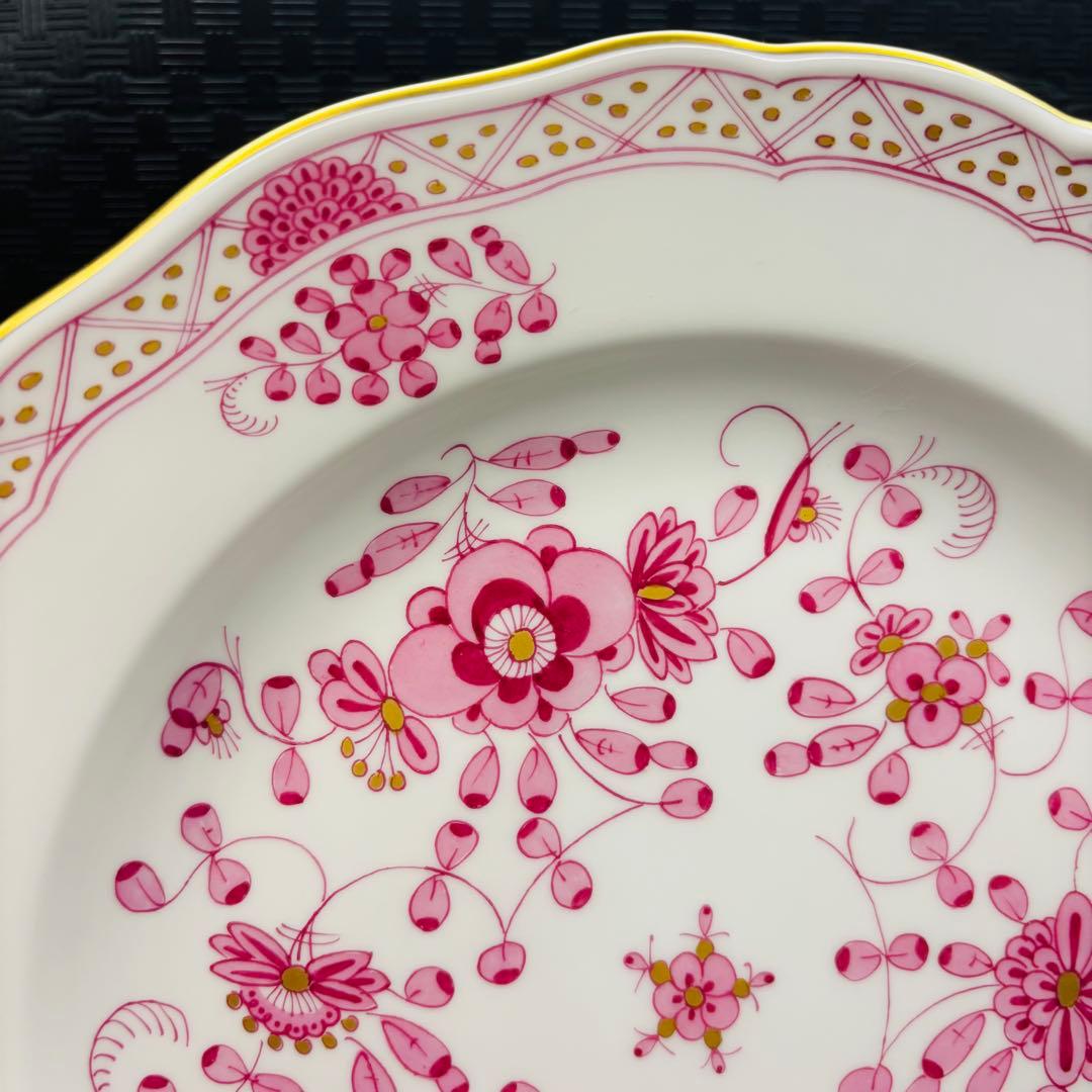 マイセン インドの華　リッチピンク　25cm ディナープレート　77