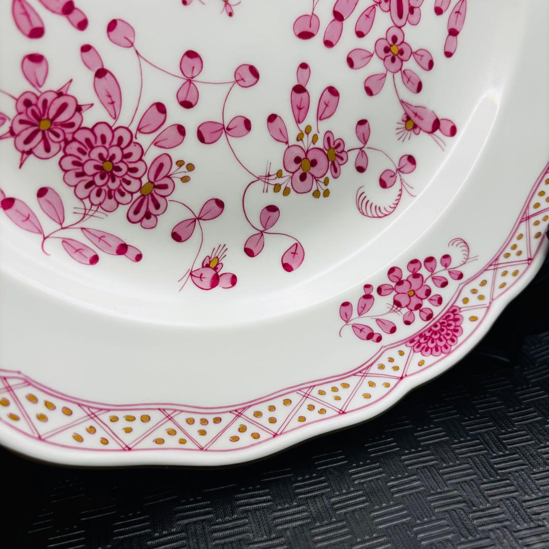 マイセン インドの華　リッチピンク　25cm ディナープレート　77