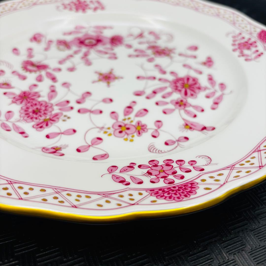 マイセン インドの華　リッチピンク　25cm ディナープレート　77