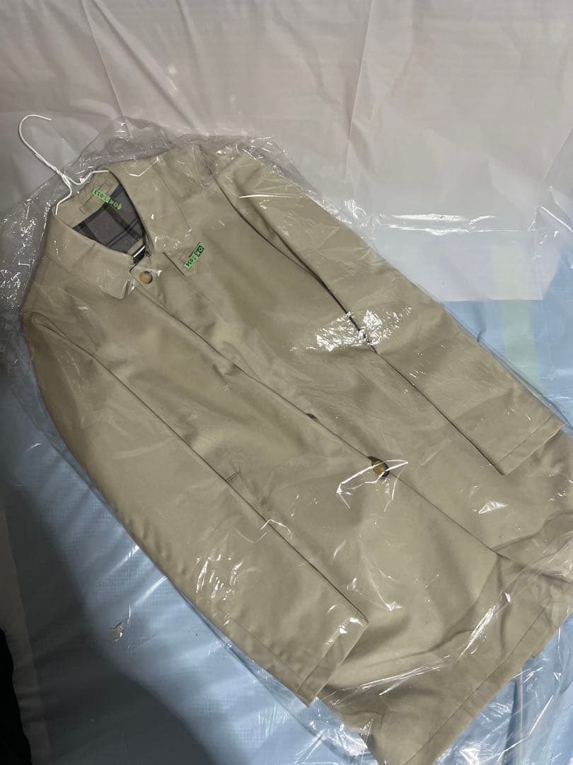 【クリーニング済み】HeRNOヘルノ ベージュ コート チェック裏