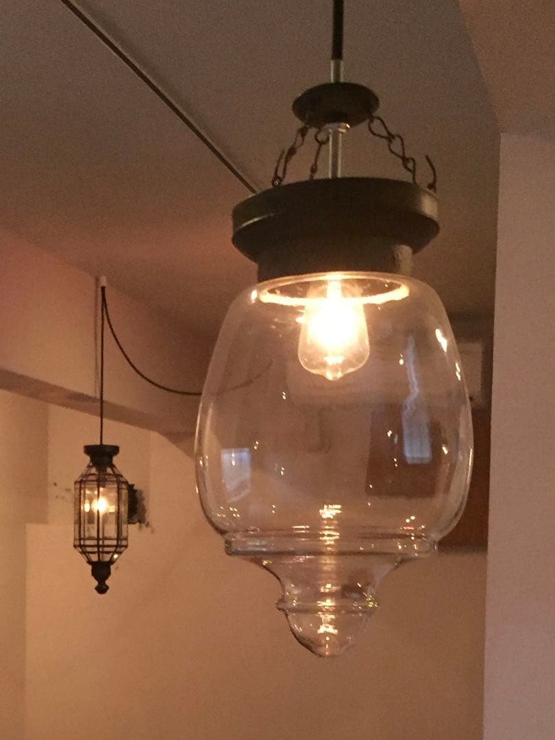 ガラス製　ペンダントライト アンティーク風