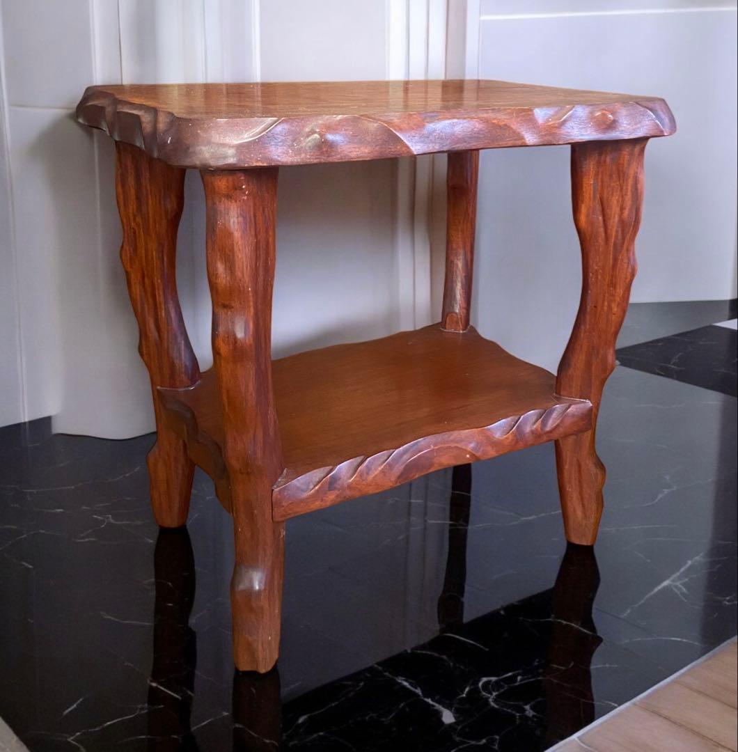 アンティーク★天然木一枚板のサイドテーブル　飾り台　洋室にも和室にも