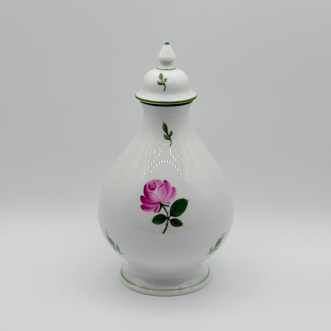 アウガルテン ウィンナーローズ 蓋付き花瓶 フラワーベース 一輪挿し