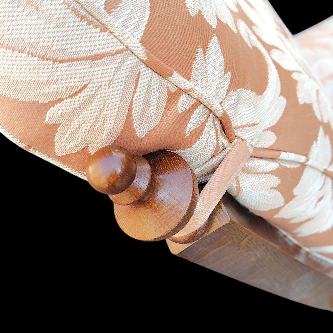 【送料込】飛騨産業 キツツキ 木製フレーム 花柄 ロッキングチェア 家具 椅子