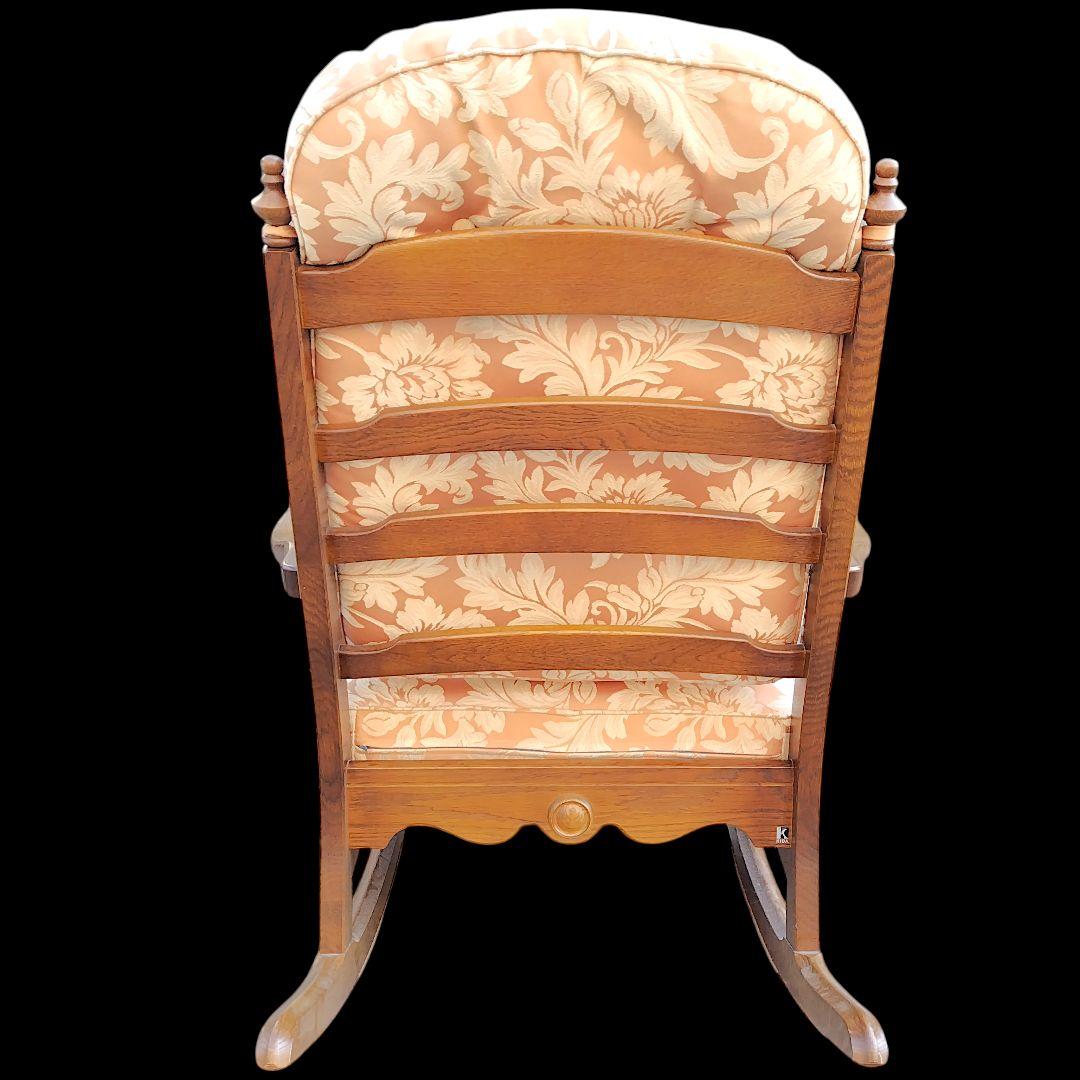 【送料込】飛騨産業 キツツキ 木製フレーム 花柄 ロッキングチェア 家具 椅子