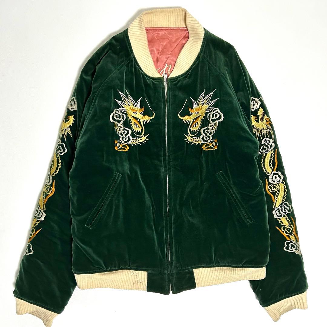 【希少】 THE FLAT HEAD スカジャン ジャケットベロア 別珍 龍