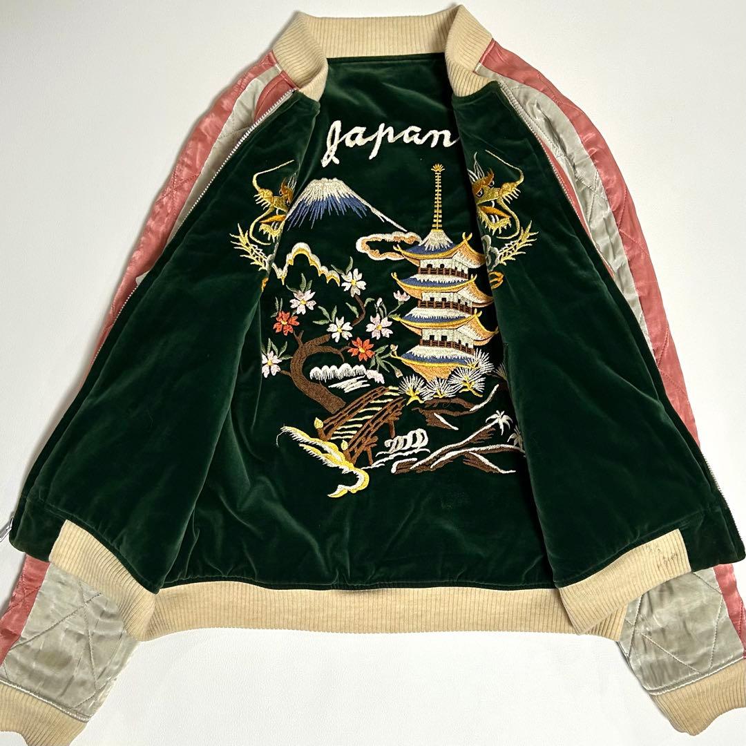 【希少】 THE FLAT HEAD スカジャン ジャケットベロア 別珍 龍