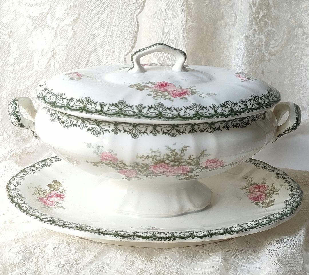 希少　美品　サンタマン　鈴蘭　薔薇　ソーシエール　フランスアンティーク