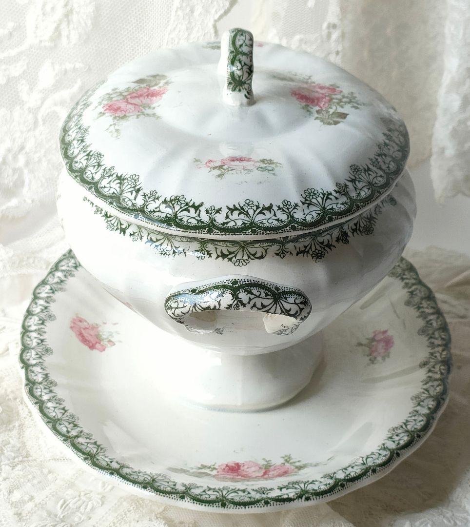 希少　美品　サンタマン　鈴蘭　薔薇　ソーシエール　フランスアンティーク