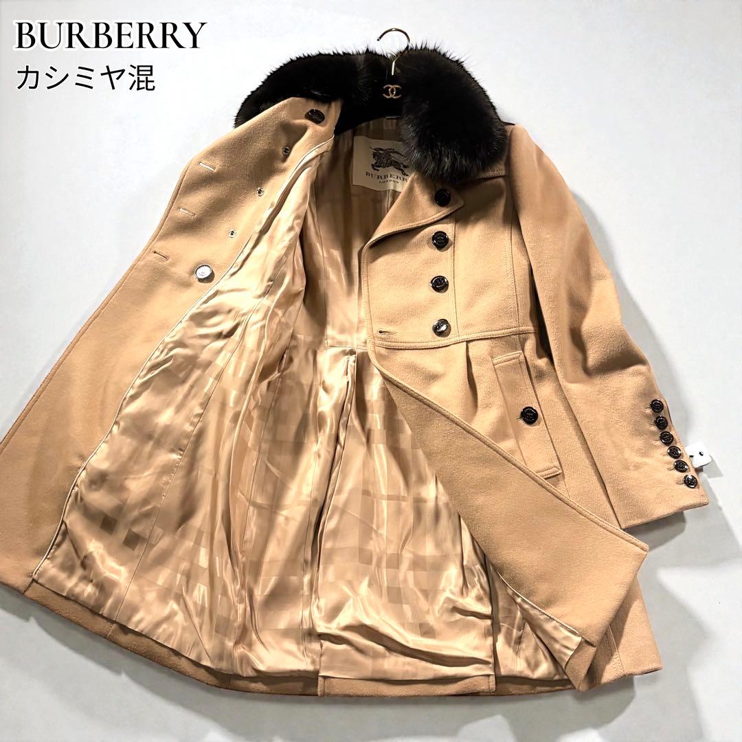 カシミヤ混●バーバリー ロンドン ウール コート ノバチェック BURBURRY
