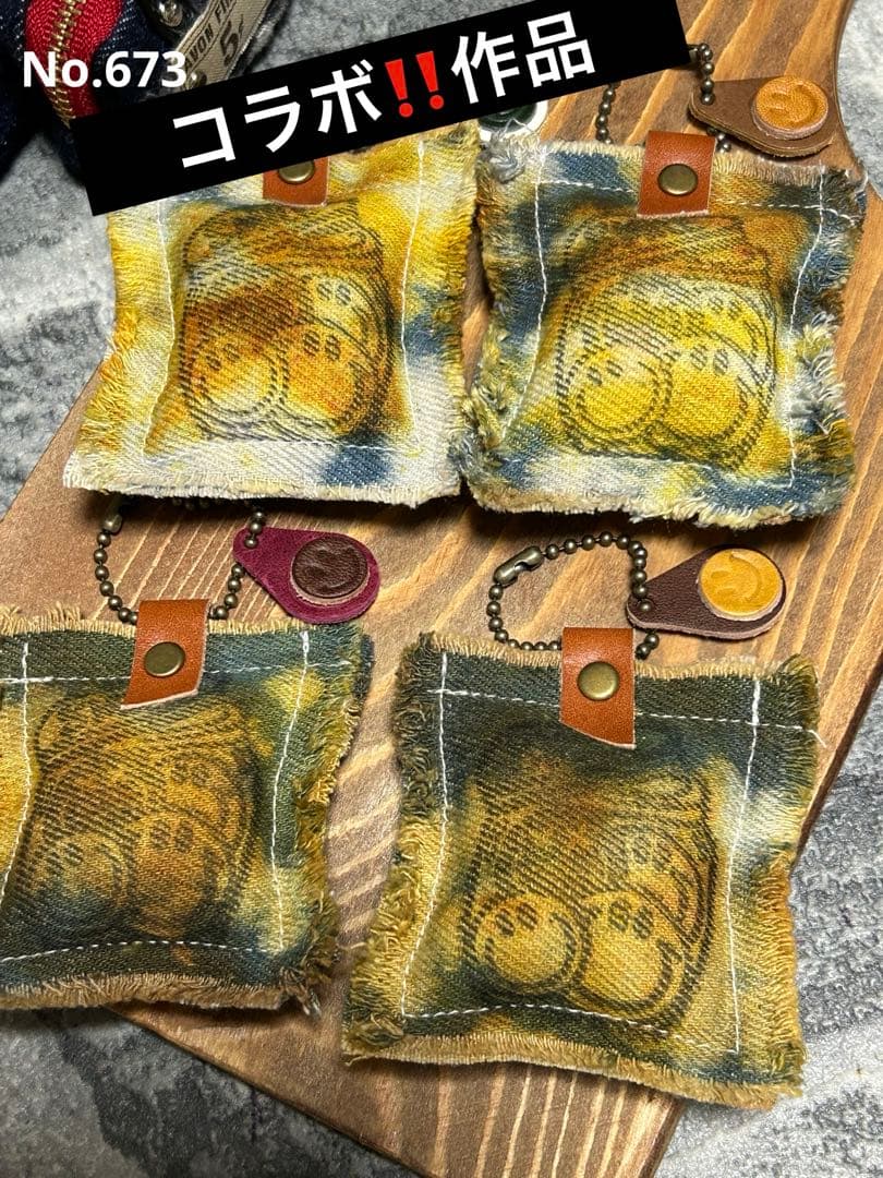 コラボ‼️染めデニムニコちゃんタグNo.p673