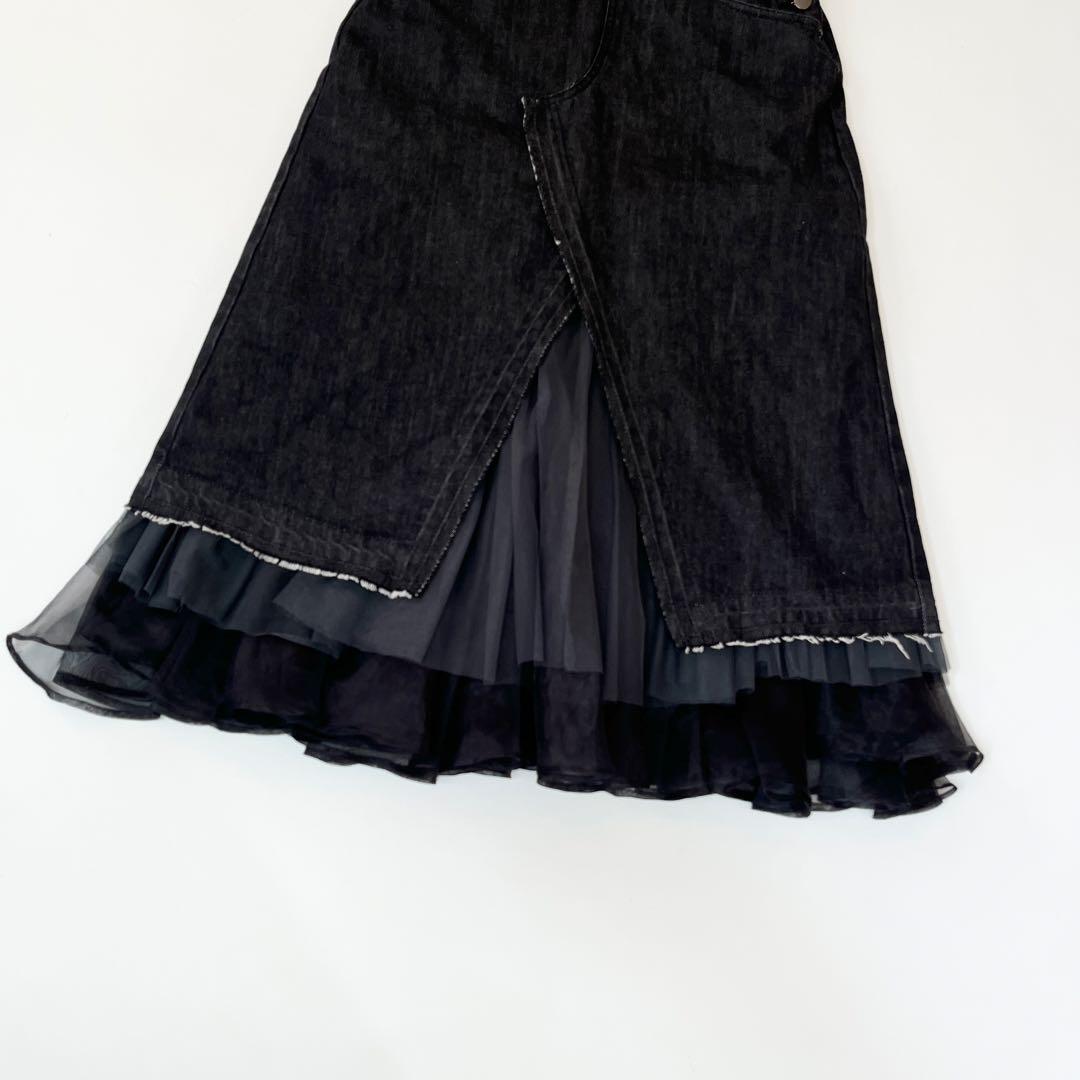▼人気完売品✨ラベルエチュード ベルヴィンテージ チュールドッキングデニムサロペ