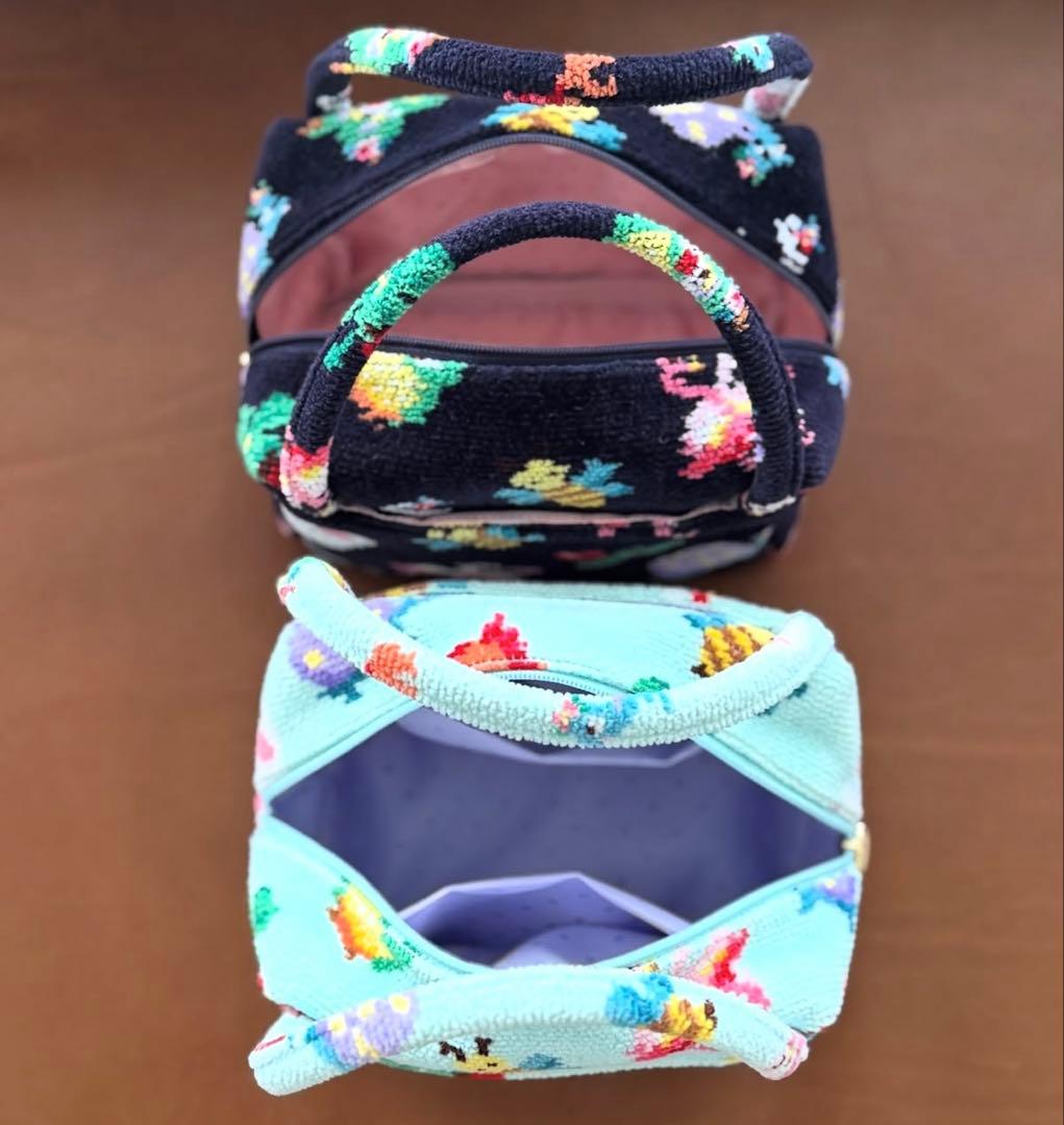 feiler フェイラー　神崎恵　コラボ　ミニキューブバッグ　ネイビー