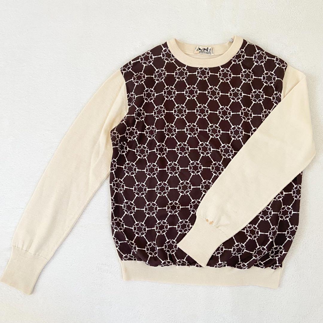 バニラHERMES スポーツ　セーター　コットン　モノグラム　40
