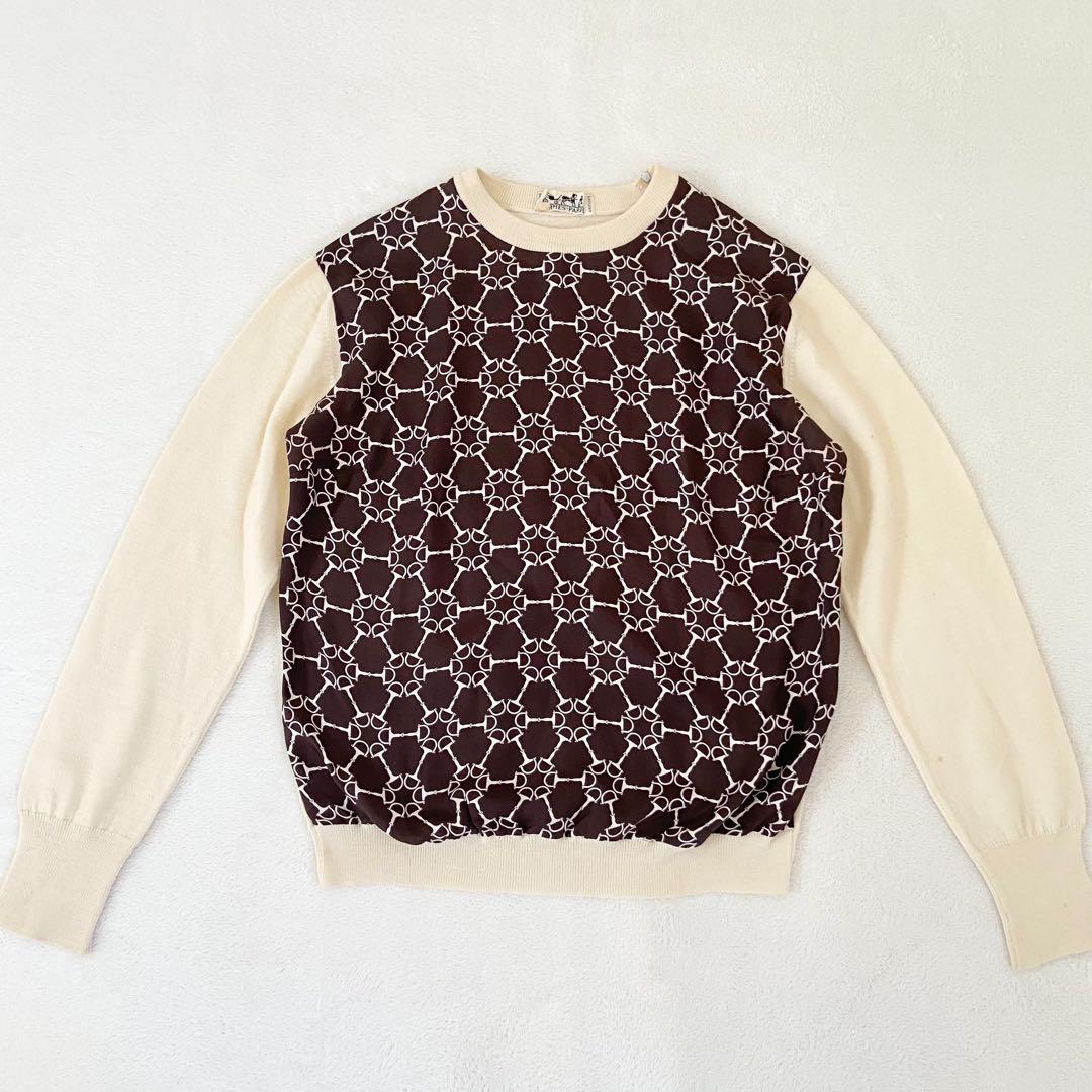 バニラHERMES スポーツ　セーター　コットン　モノグラム　40