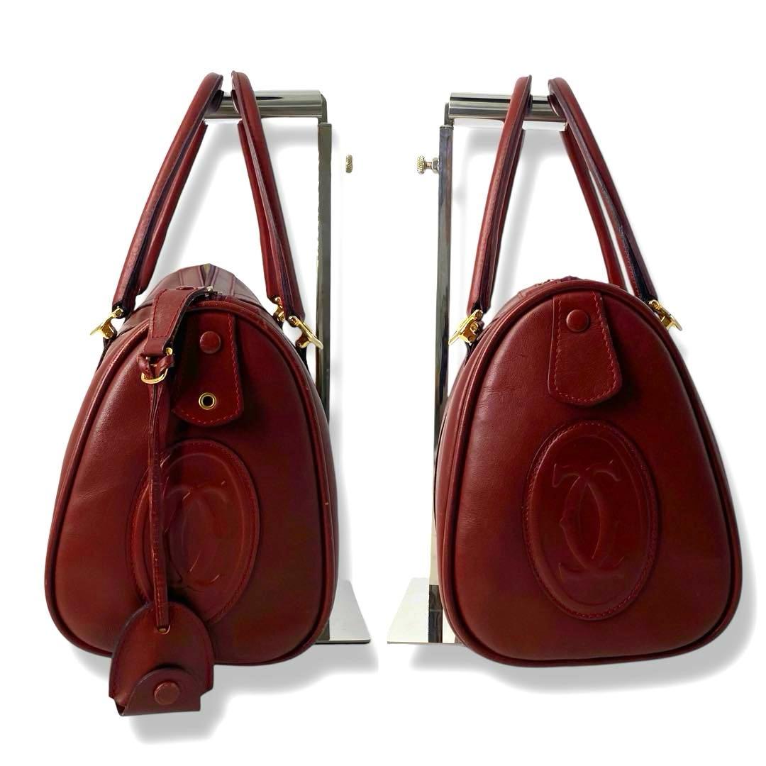 Cartier カルティエ マストライン ミニボストン 南京錠 鍵付き レザー