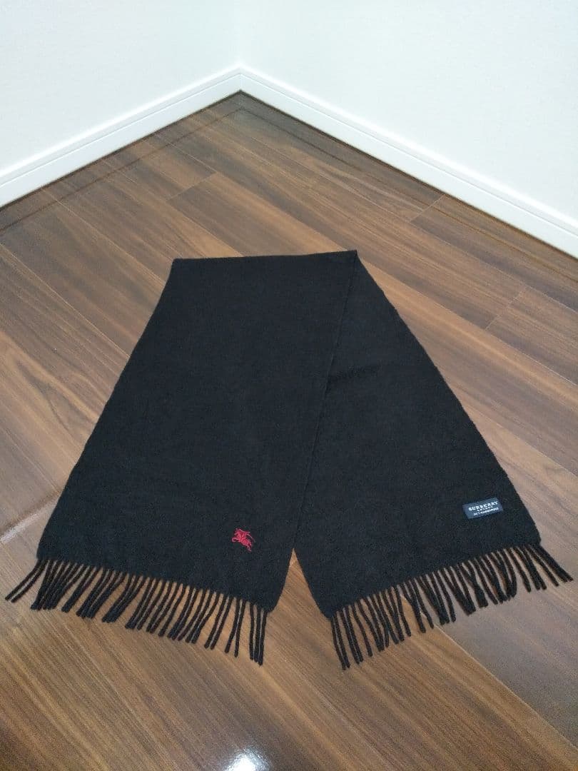 BURBERRY バーバリーロンドン カシミヤ100%マフラー ブラック