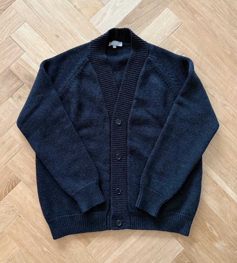 MARGARET HOWELL ウール Vネック カーディガン スコットランド製