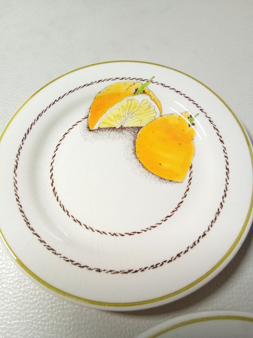 Gien ジアン　レモン　ケーキ皿　アンティーク　希少 な 6枚 セット