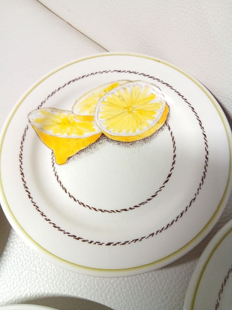 Gien ジアン　レモン　ケーキ皿　アンティーク　希少 な 6枚 セット