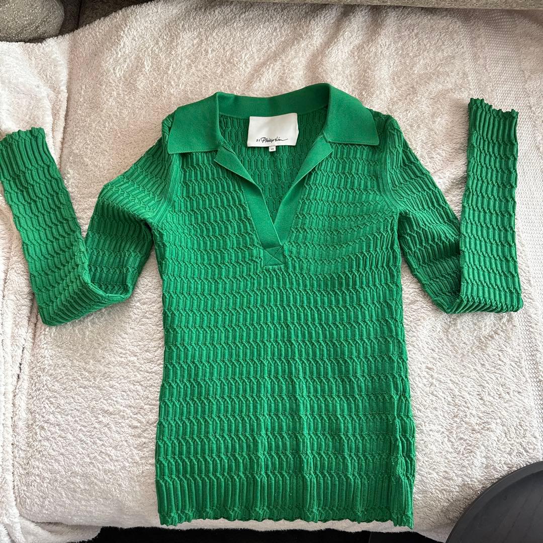 3.1 Phillip Lim グリーン ポロセーター XS