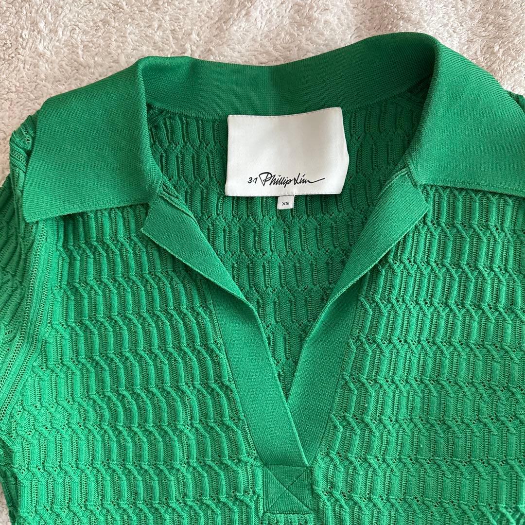 3.1 Phillip Lim グリーン ポロセーター XS