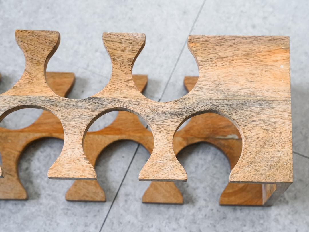 ヴィンテージ ボトルラック/収納シェルフ モダン ミッドセンチュリー