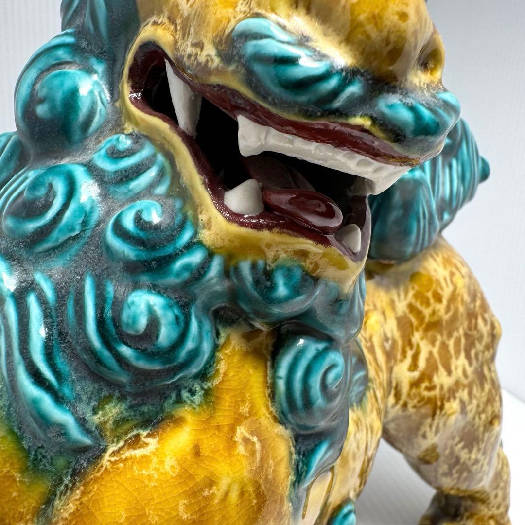 九谷焼 二代浅蔵五十吉作 獅子 置物 共箱 説明書 伝統工芸 魔除け 厄除け