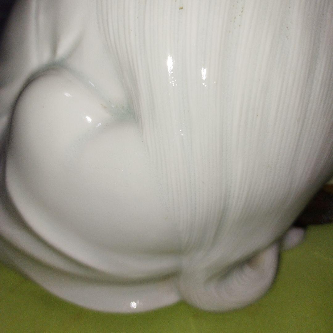 陶器製 寝ている子供の像 壺付き