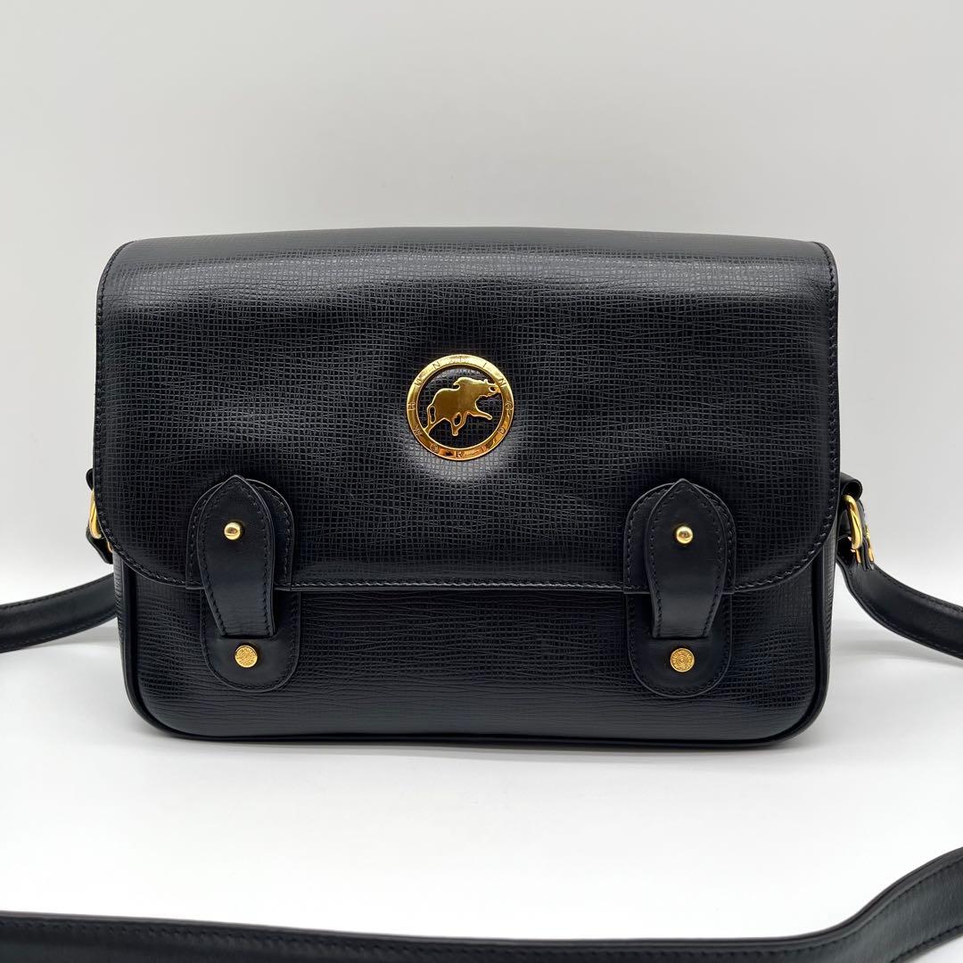 【美品】ハンティングワールド キャリーオール メッセンジャー レザー ブラック