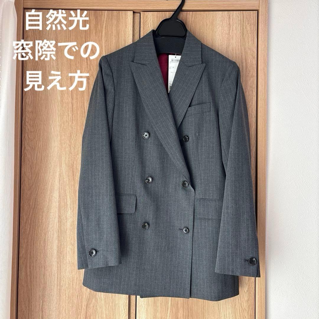 カシヤマ　ダブルテーラードジャケット　パンツスーツ ミディアムグレー