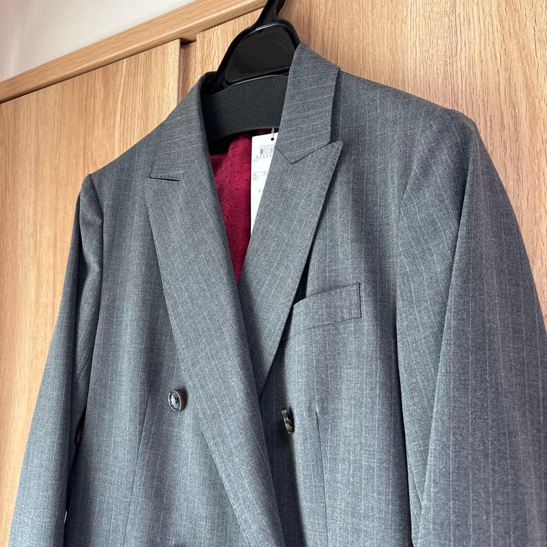 カシヤマ　ダブルテーラードジャケット　パンツスーツ ミディアムグレー