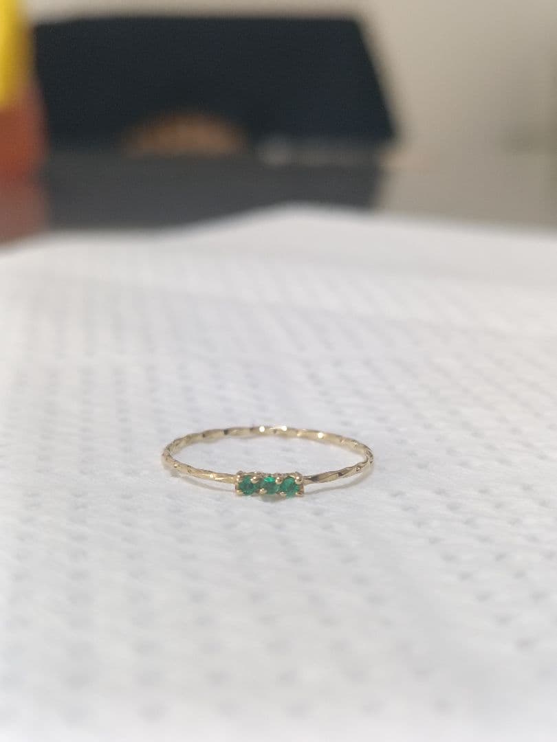 K18 エメラルド　リング　指輪