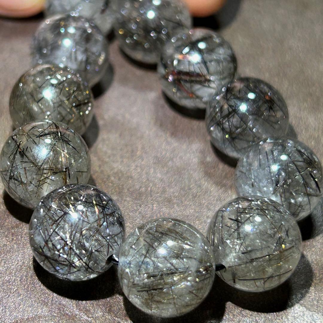 ☆ KEN$UKE。様福徳弁天秘宝④！極美！プラチナ　ブラック　ルチル　ブレス