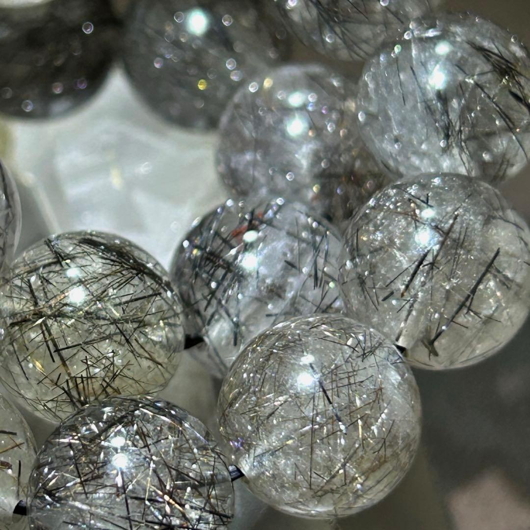 ☆ KEN$UKE。様福徳弁天秘宝④！極美！プラチナ　ブラック　ルチル　ブレス