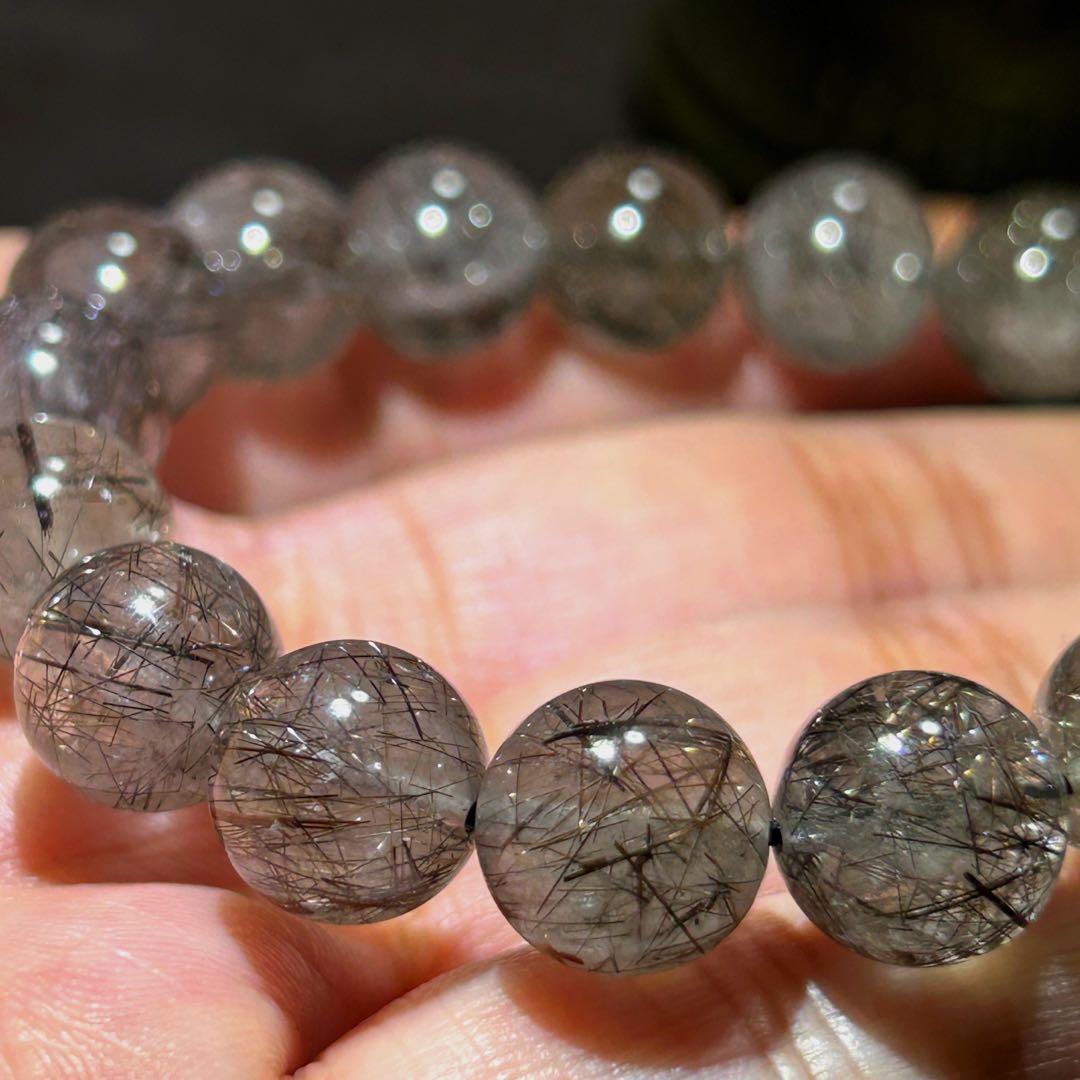 ☆ KEN$UKE。様福徳弁天秘宝④！極美！プラチナ　ブラック　ルチル　ブレス