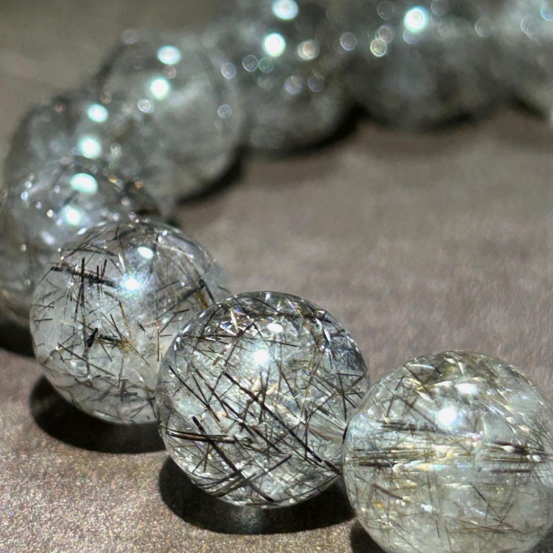 ☆ KEN$UKE。様福徳弁天秘宝④！極美！プラチナ　ブラック　ルチル　ブレス