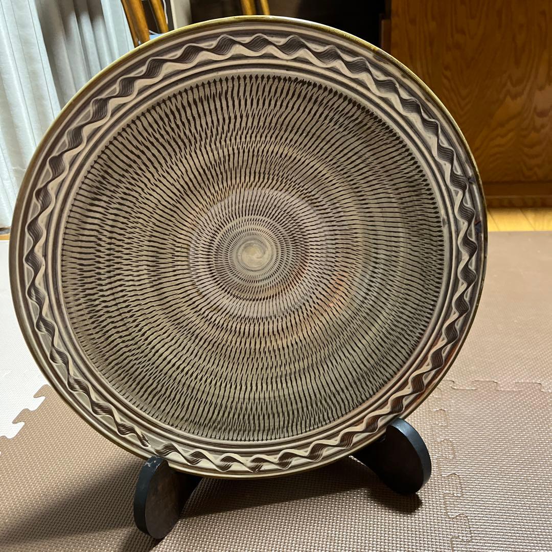 おんだ焼（小鹿田焼）　飛び鉋　直径44.5cm