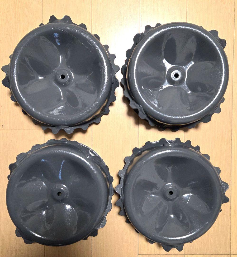 送料込み❗スパイダーモアーSP850スパイクタイヤ4個セット、農機具、草刈機