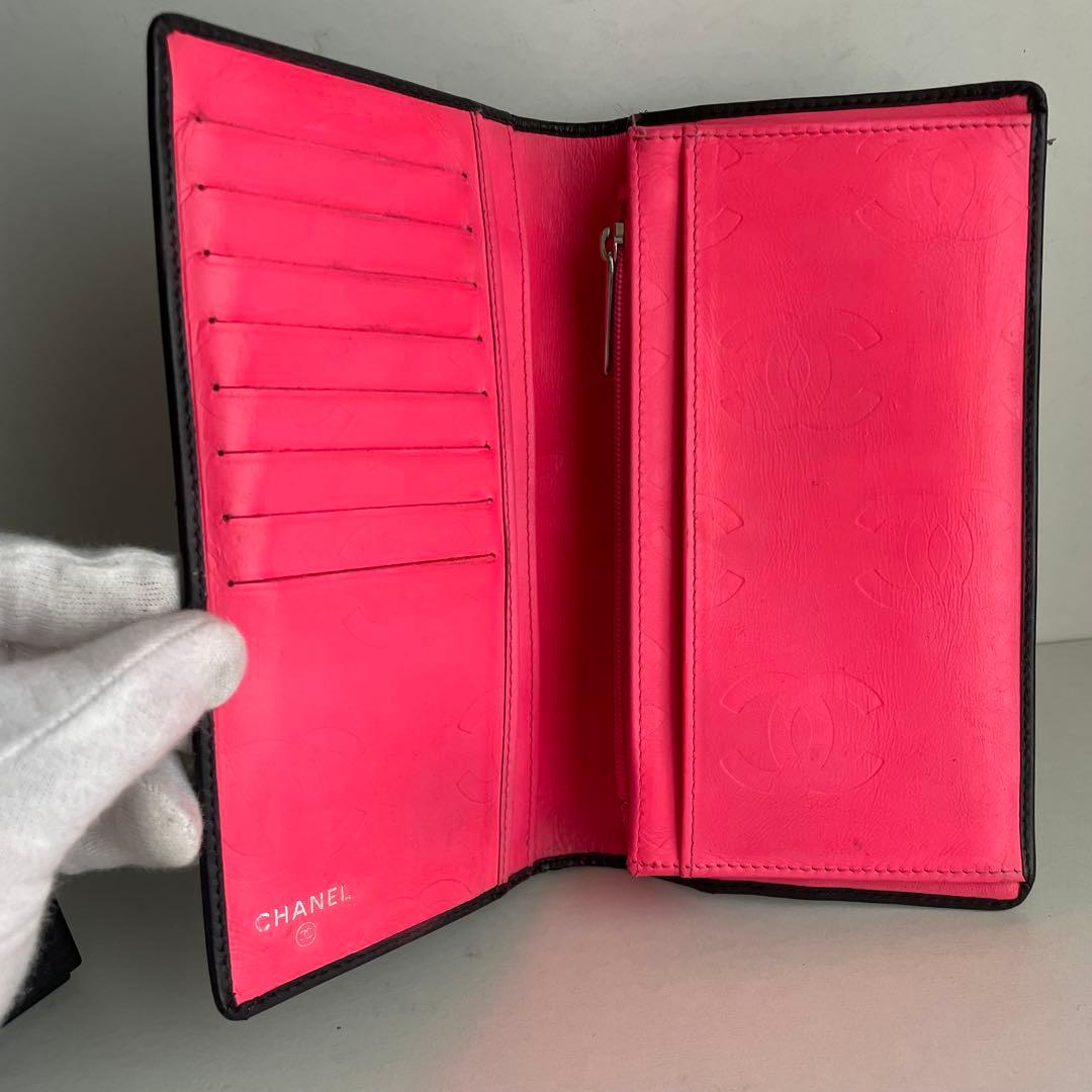 箱カードシール有り✨シャネルカンボンラインマトラッセ長財布ピンクCHANEL
