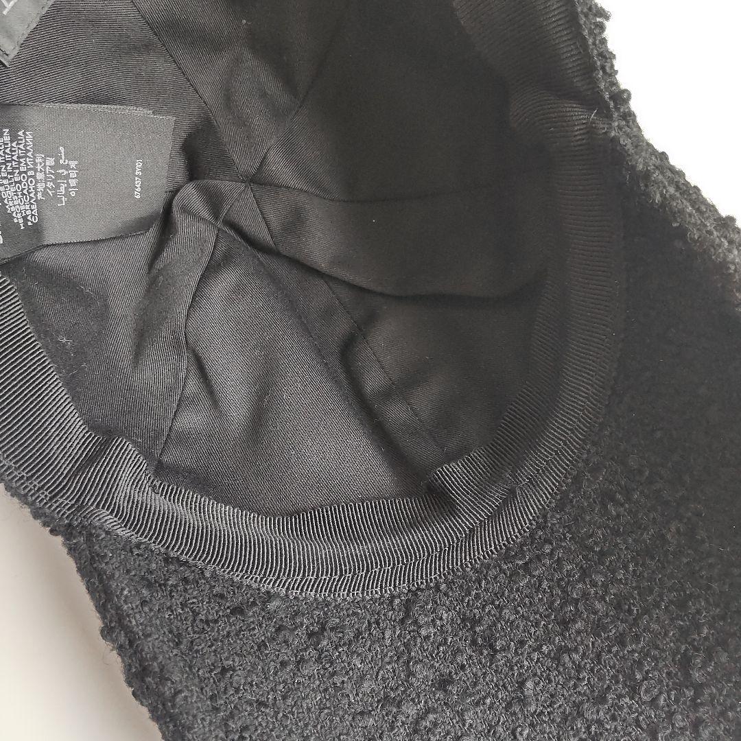 美品 サンローランパリ ツイード SL ロゴ キャップ ブラック ユニセックス