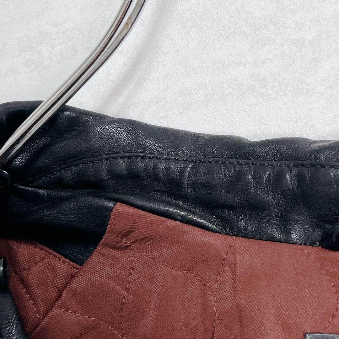 『オールセインツ』オーバーサイズ ダブルライダースジャケット 羊革 バイカー