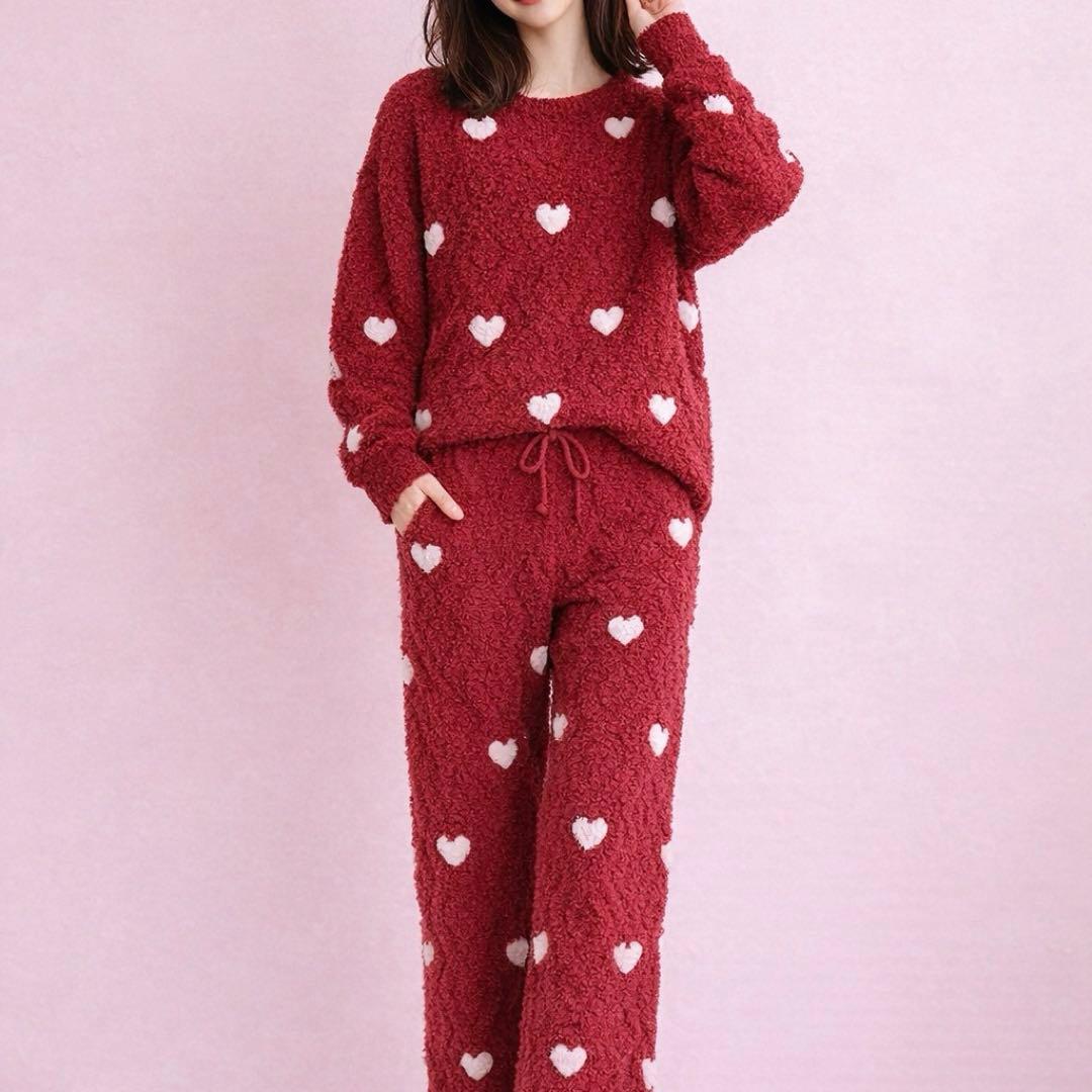 ジェラートピケ ハート柄 ルームウェア 2点セット