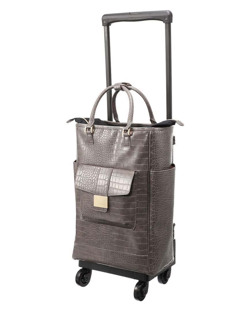 LaLa スワニー トートキャリー クロコダイル型押し 4輪ストッパー付き