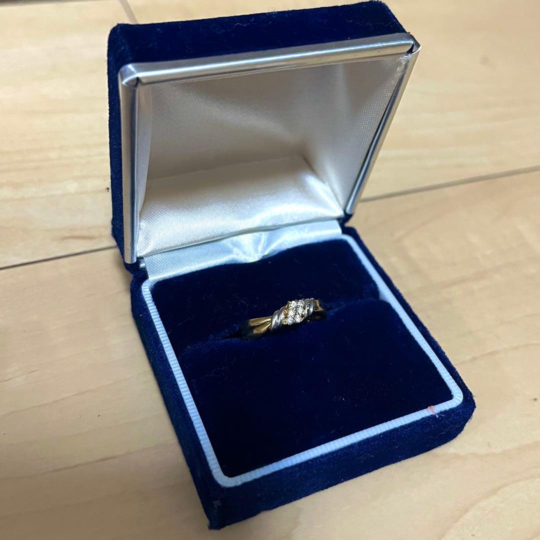 Pt900 プラチナ 指輪 ダイヤモンド リング 5号 箱付き