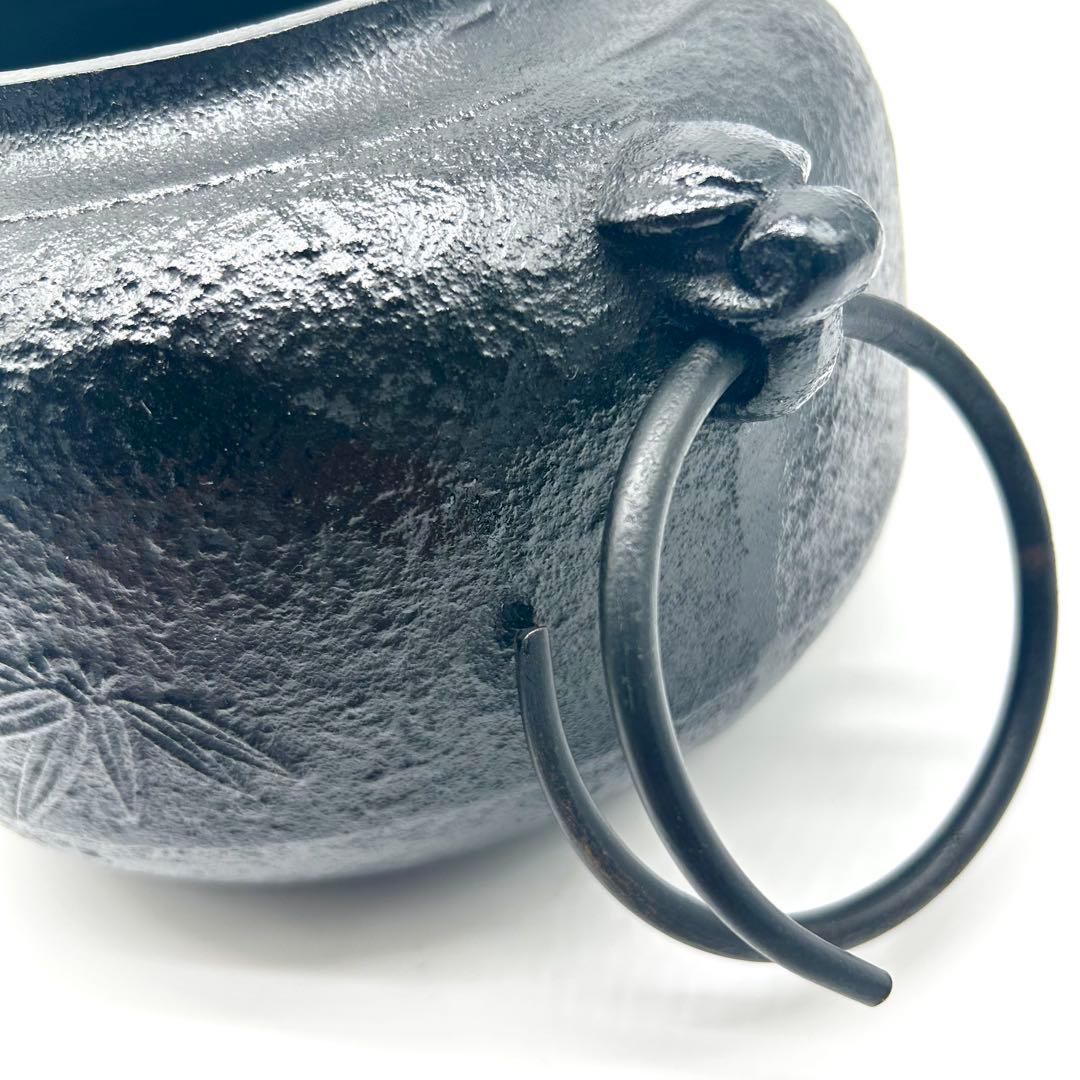 【茶道具】鉄鋳物 茶釜 五徳 風炉 釜環 織部敷板