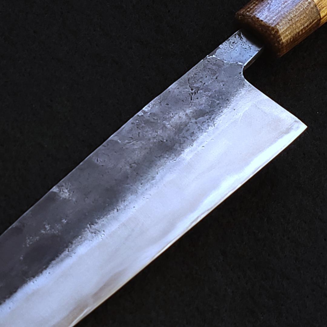 青紙２号 黒打 牛刀包丁 210㎜ G9377 ベリ柄 月光作 １点物